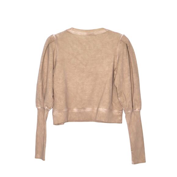 VERONICA BEARD Analeigh Sweatshirt Sand Long Puff Sleeve Pullover Women's XS - Picture 3 of 16